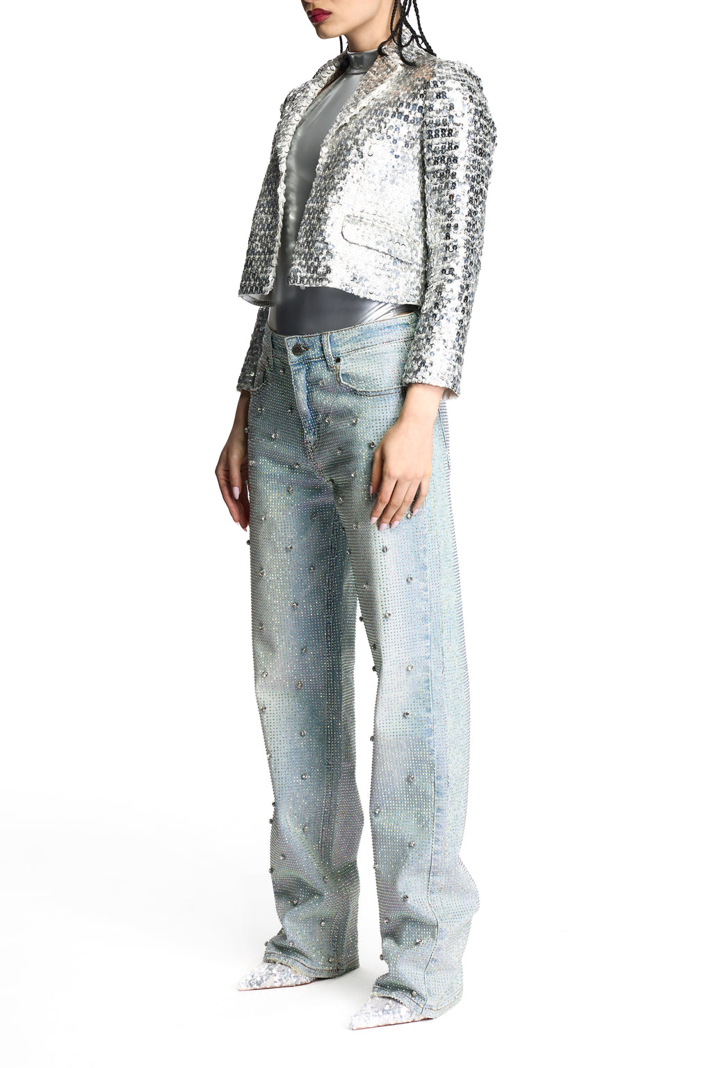 ALAYAH JACKET SEQUINS SILVER