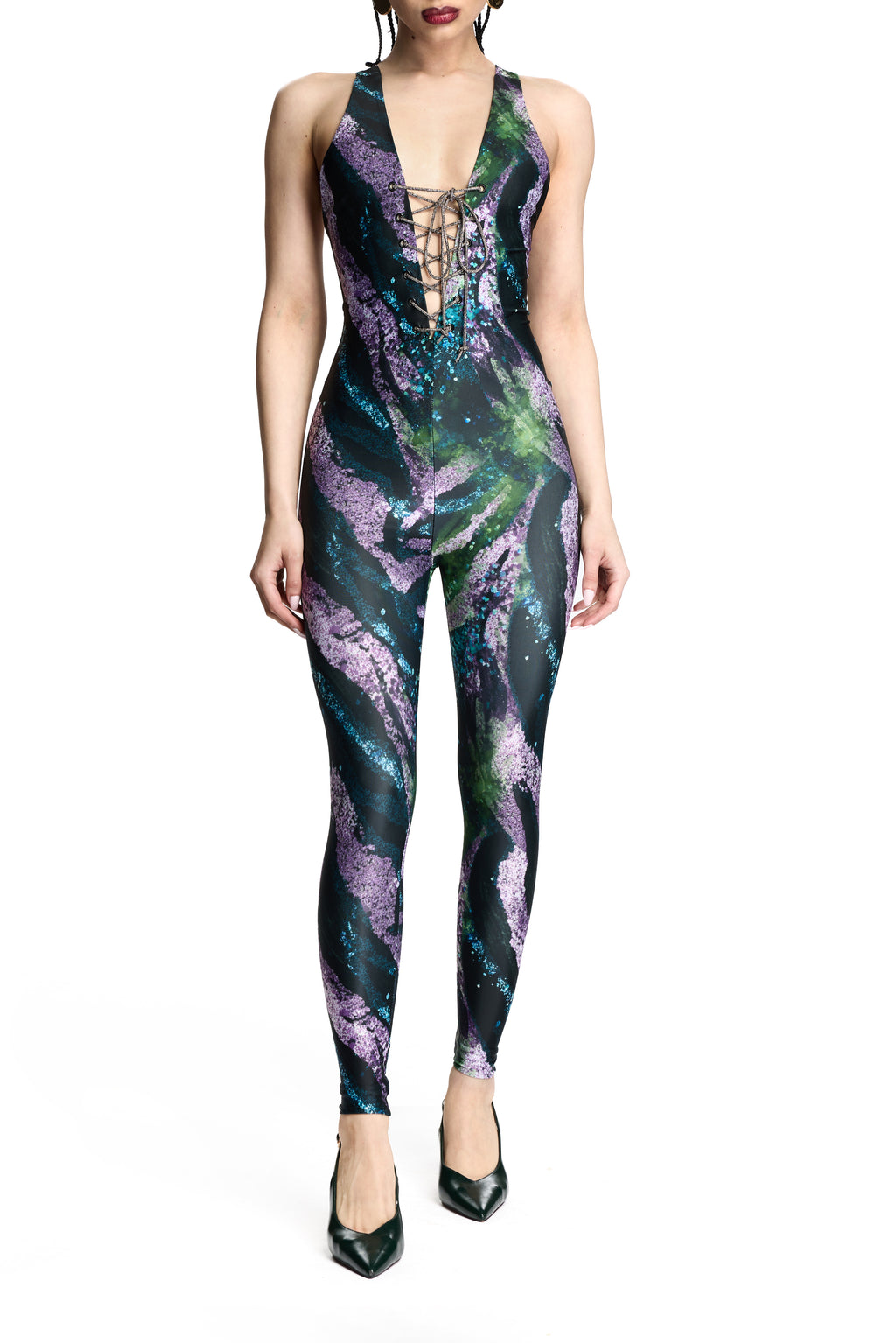 CHELSEA JUMPSUIT GREEN PRINT
