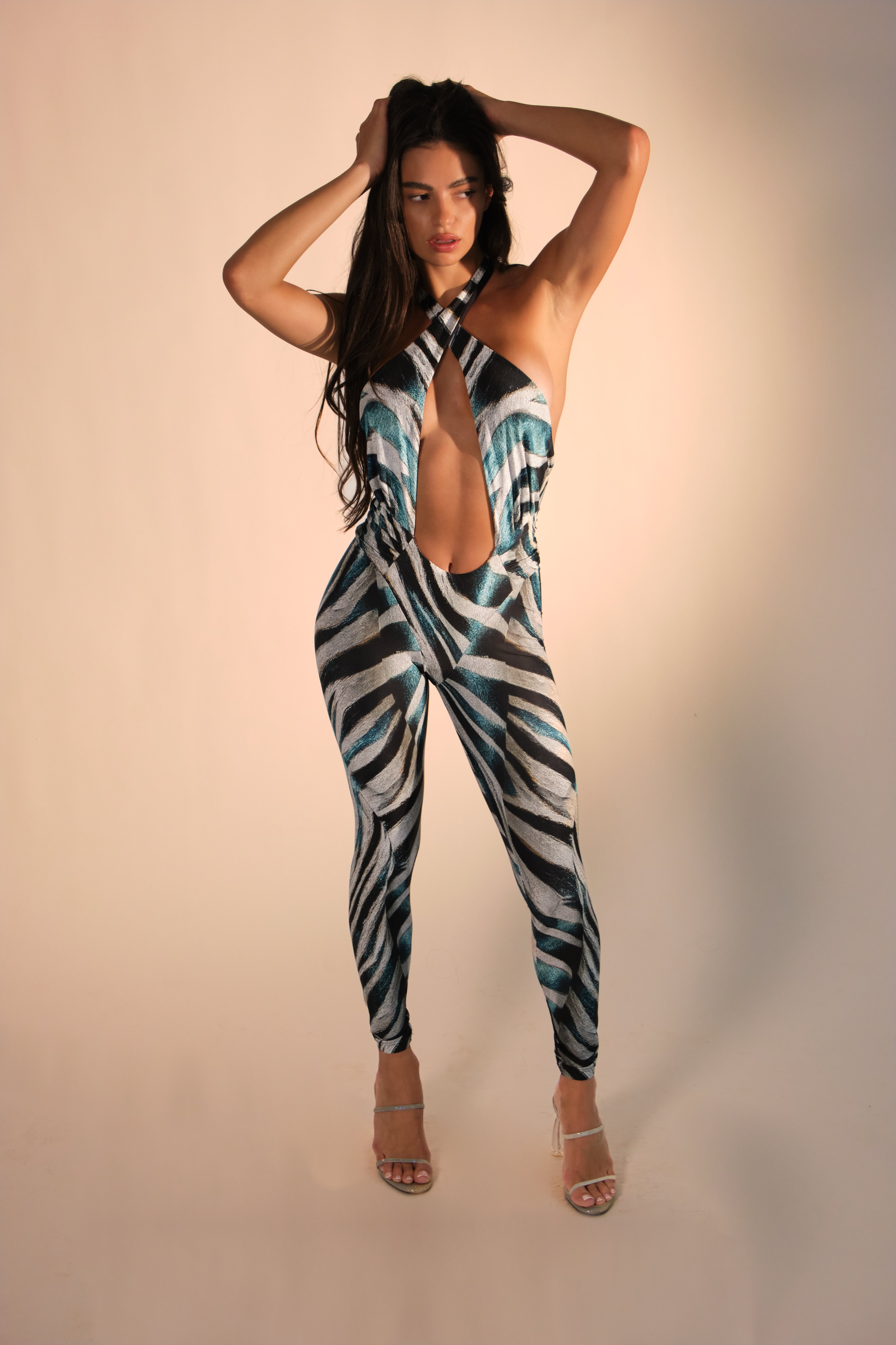 SCARLETT JUMPSUIT TIGER PRINT