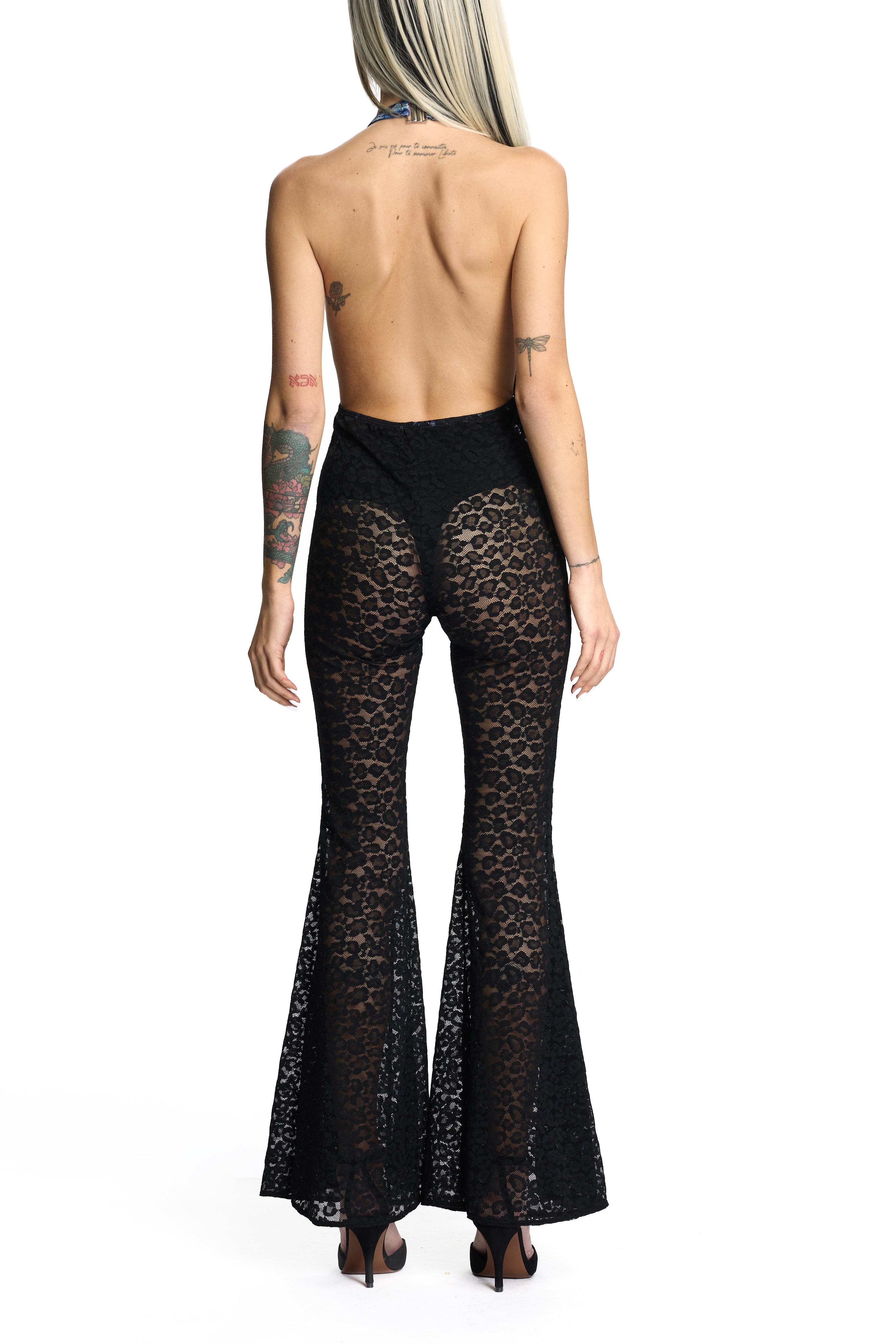 HEIDI JUMPSUIT BLUE PRINT & LACE
