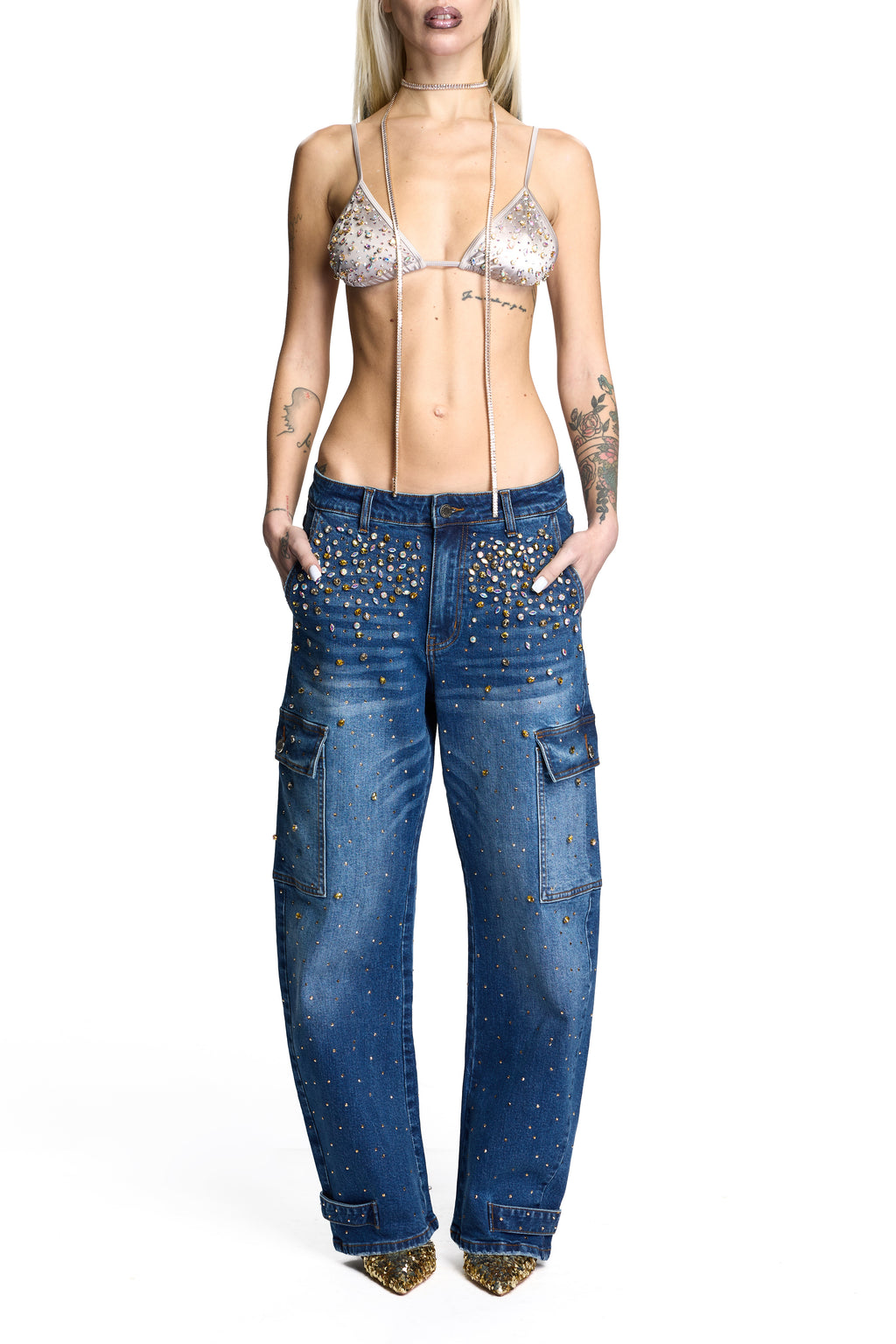 ZELLA DISCO JEANS MID BLUE