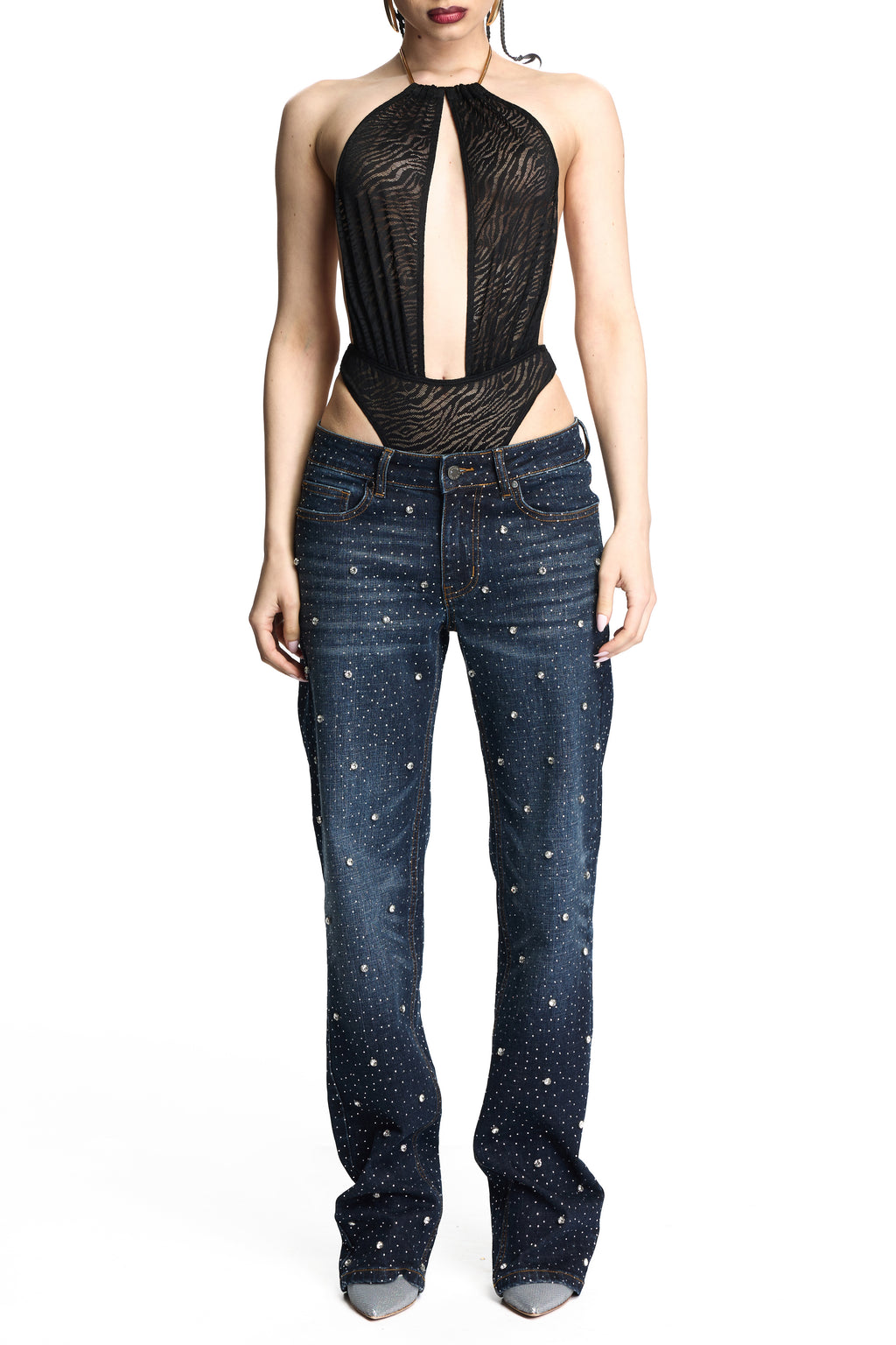 NOIRE DISCO DARK WASH JEANS BLUE