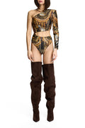 RIRI BODYSUIT GOLD & BLACK MIXED PRINT
