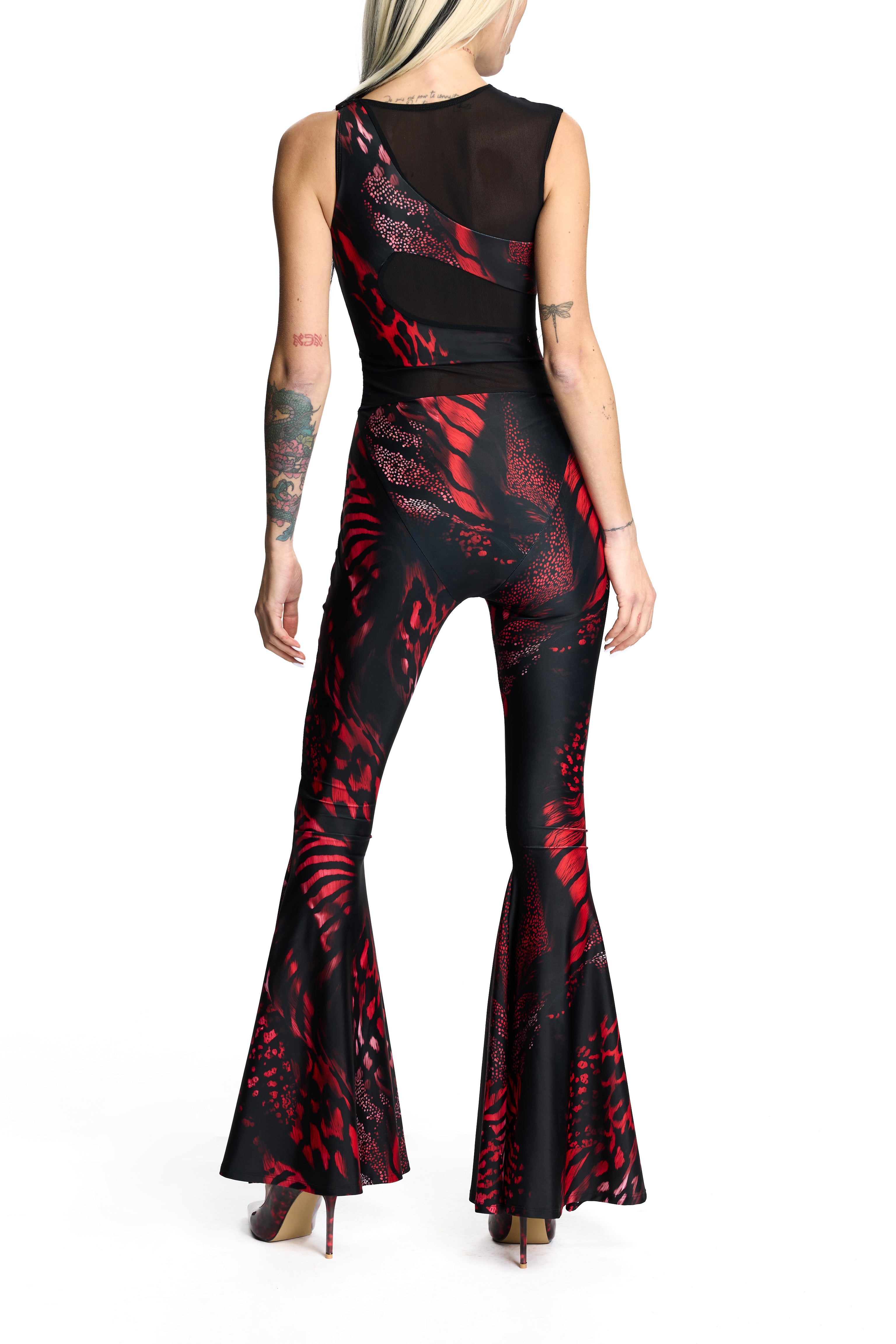 VALENTINA JUMPSUIT RED ANIMAL PRINT